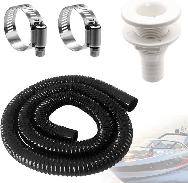 Seamaka 1-1/8 Boat Bilge Pump Hose Kit, 3/4 Boat Bilge Pump Hose Kit Can Choose,ABS Check Valve for Boat Marine, 6 FT Premium Quality Kink-Free Flexible PVC Hose,2 Hose Clamps - Image 1